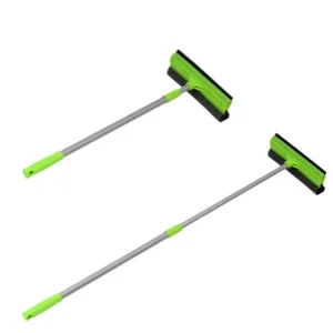 Double sided Metal Glass Cleaner with Extended Handle and Detachable Head Cleaning Squeegee Plastic Components Home Clean Tool