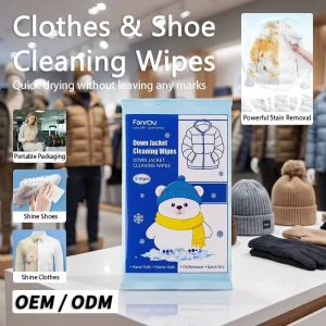 Down Jacket Stain Remover Wipes Portable Instant Cleaning Wet Wipes for Clothing Oil & Dirt Removal