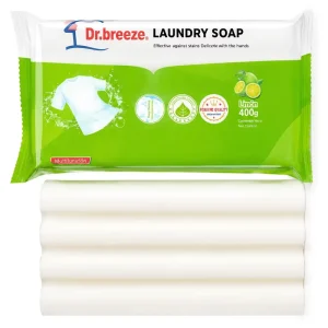 Dr.breeze Lemon Laundry Soap Bar Deep Cleaning Stain Removal Gentle on Hands Easy Rinse Brightening Clothes Cleanser