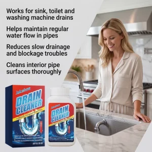 Drain Cleaner Cleaning and Deodorizing Hair and Oil Residue Blockages in Kitchen and Bathroom Pipes and Pipe Unclogging