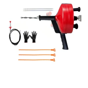 Drain Snake 25ft Flexible Steel Drain Auger With Drill Adapter Plumbing Unblocking Hand Auger Manual or Powered for Shower