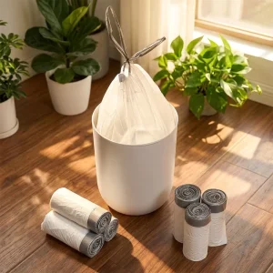 Drawstring Garbage Bag 80 x 100 cm 100 L 60 g Roll 19 x 21 with Handles