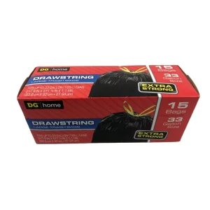 Drawstring Garbage Bags Refuse Sacks on Roll HDPE Interleaf Plastic Colored Universal Use Trash Garbage Bags