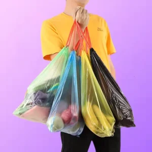 Drawstring Spout-Top Gravure-Printed Biodegradable Thick Leakproof Trash Bags for Household Use