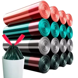 Drawstring Trash Bag Black Refuse Bags Rubbish Bin Garbage Bag Roll