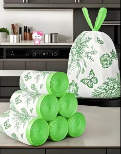 Drawstring Trash Bags for Kitchen Office Home Use Thickened Design Customized Logo Printing