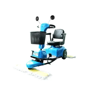Driving Electric Floor Cleaning Mobility Scooter With Pushing Driving Mop Three Wheel Dust Cart