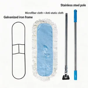 Dry Wet Dual Use Dust Free Mop Quick Remove Dust and Stain