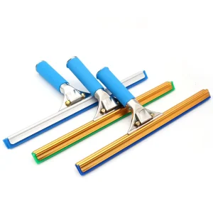 Dual Blade SS Window Squeegee Soft Grip Handle Rubber Silicone Blades Efficient Glass Cleaning Tool for Commercial