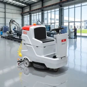 Dual-Brush Ride-On Floor Scrubber, Battery-Powered, 3500 m2/h, 3-4H Runtime