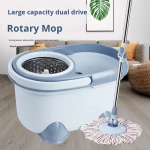 Dual Drive Rotating Mop Bucket Set for Home Use Lazy Thickened Floor Mop Hands Free Washing Extendable Mop Bucket