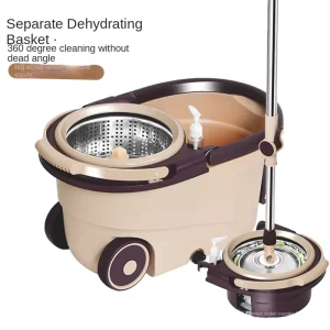 Dual Drive Rotating Mop Bucket Suit Desk Batch’s Household Wheeled Lazy Hand Free Washing Hand Pressure Mop 8 Word Instruction