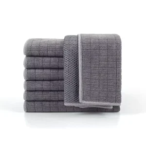 Dual Effect Eco Friendly 300gsm Square Microfiber Kitchen Cleaning Cloth Plain Style Towel