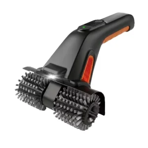 Dual Head Cordless Electric Grill Brush LED Light Rechargeable Waterproof BBQ Cleaner for Night Grilling Camping Kitchen