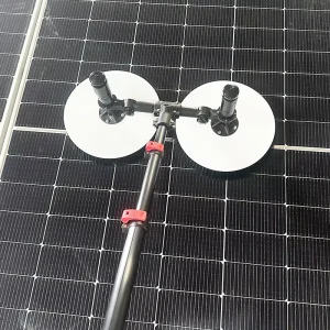 Dual-Head Solar Cleaning Brush, Supports AC Plug-in & Battery, Telescopic Pole, High Efficiency, Factory Direct