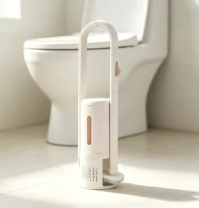 Dual Head Toilet Brush Set Disposable Toilet Cleaner with Soft TPR Brush
