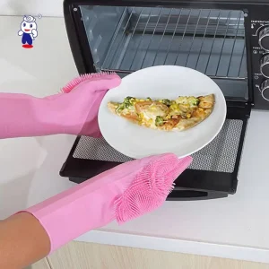 Dual Purpose Silicone Gloves for Dishwashing Pet Bath Massage Waterproof Anti Slip Reusable Durable Comfortable Household Gloves