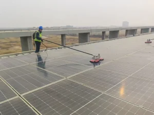 Dual Rotating Disc Solar Panel Cleaning Brush for Photovoltaic Module Dry Wet Washing PV Array Mod Routine Maintenance Tool