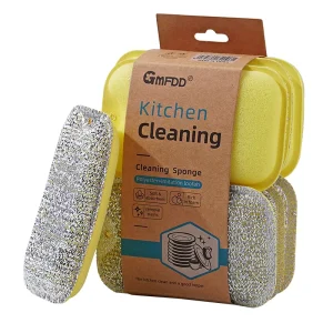 Dual-Sided High-Density Sponge Scouring Pad for Pan and Pot Cleaning