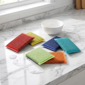 Dual-Sided Rectangular Multi-Purpose Household Kitchen Cleaning Sponge