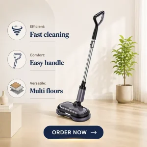 Dual Spinning Electric Mop Wireless Household Floor Cleaner with Water Spray Wet Dry Cleaning Waxing Mopping Polishing Floors