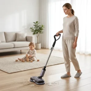 Dual-Spinning Electric Mop Wireless Household Floor Cleaner with Water Spraying Wet/Dry Cleaning Waxing Mopping