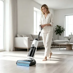 Dual-Tank Cordless Wet and Dry Vacuum Floor Washer with Cold-Air Drying and Edge Cleaning