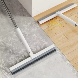 Dual Use Magic Broom Telescopic Cleaning Tool with Variable Length Silicone Bathroom Wiper Floor Glass Wiper Sweeping Mop