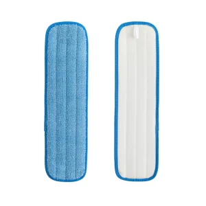 Dual-Use Microfiber Flat Mop Head with Wet/Dry Mop Pads, Aluminum and Plastic Handle, 70-80% Water Absorption
