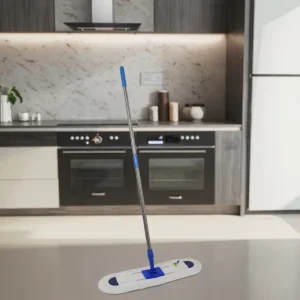 Dual Use Rectangular Flat Mop with Dry Wet Cleaning, Metal Head, Steel Aluminum Handle