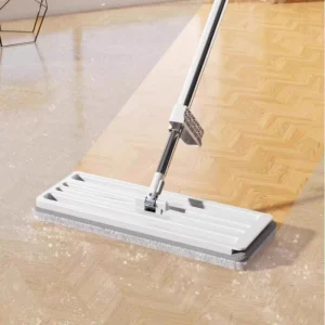 Dual-Use Washable Flat Mop for Dry and Wet Cleaning with Hands-Free Mop Head