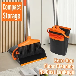 Durable Classic 2 in 1 Broom Set Plastic Stainless Steel Rotating Folding Soft Bristles Customized Color Pet Hair