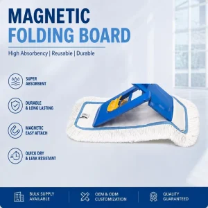Durable Easy Attach Magnetic Flat Mop for Household and Light Industrial Hard Surface Mopping