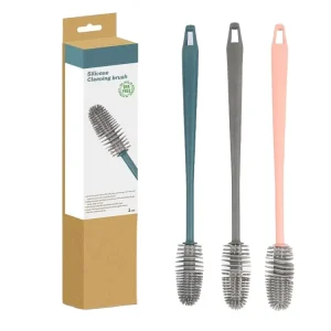 Durable Eco Friendly Plastic Handle Cleaning Brush with Sponge Bristles for Bottles
