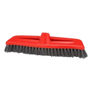 Durable Hard Plastic Broom with Flagged Bristle and Easy Clean Triangle Sweeping Head for Home Floor Use