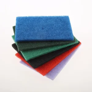 Durable Hard Scrub Sponge Colourful Polyester Square Scouring Pad Eco Friendly Heavy Duty Multi Purpose Kitchen Cleaning Scourer