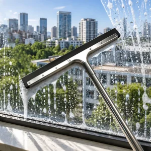 Durable Household Floor Squeegee and Dryer Eco Friendly Stainless Steel Includes Replacement Blades