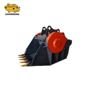 Durable Hydraulic Crushing Bucket for Mini Excavator Used in Road Construction and Material Recycling