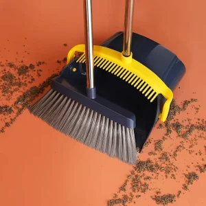 Durable Material Sweeping Tools Foldable Metal Handle Plastic Broom and Dustpan Set