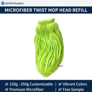 Durable Microfibre Fabric Twist Mop Head Replacement Refill 150g 250g Customizable for Commercial Home Wet Floor Cleaning Tools