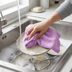 Durable Multi Surface Furniture Polishing Rags for Professional Janitorial Housekeeping Service Microfiber Towel