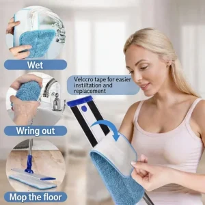Durable No Hand Wash Flat Mop Labor Saving Quick Water Drain Design for Living Room Clean Work