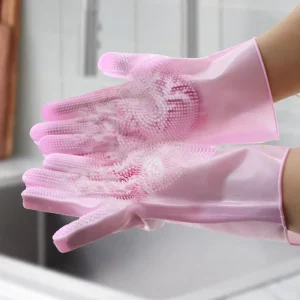 Durable Non-Slip Silicone Household Cleaning Gloves