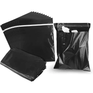 Durable PE Embossed Self-Adhesive Small Black Car Trash Bags for Kitchen Office Household Use