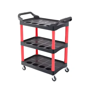 Durable PP Material 3 Shelf Portable Garage Tool Cart with Customized Color and Logo for Car Detailing
