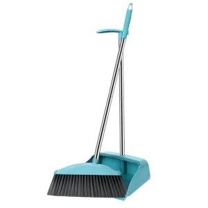 Durable PVC Broom Dustpan Set with Soft Hair Bristles Non stick Design for Household Sweeping and Garbage Removal