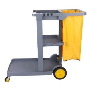Durable Plastic Multi Functional Cleaning Cart for Frequent Movement in Various Cleaning Environments