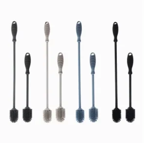 Durable & Portable Food Grade Silicone Long Handle Baby Bottle Cleaning Brush for Household Water Cups & Milk Bottles