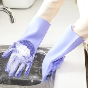 Durable Reusable Waterproof Cleaning Latex Rubber Household Gloves Kitchen Latex Dishwashing Household Gloves
