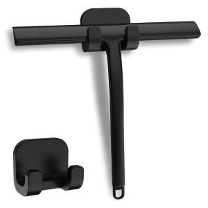 Durable Silicone Stainless Steel Car Glass Bathroom Window Floor Cleaning Squeegee with Hanging Holder for Home Garage Use